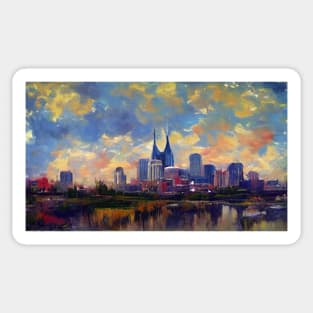 Nashville skyline Claude Monet Sticker